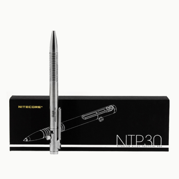 Ручка тактическая NITECORE NTP30 Titanium TC4 (Чернила Schneider Gelion 39 Black)